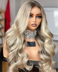 Frostline Crown – Ash Root Melted 613 Blend Balayage Wig 13x4