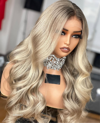 Frostline Crown – Ash Root Melted 613 Blend Balayage Wig 13x4