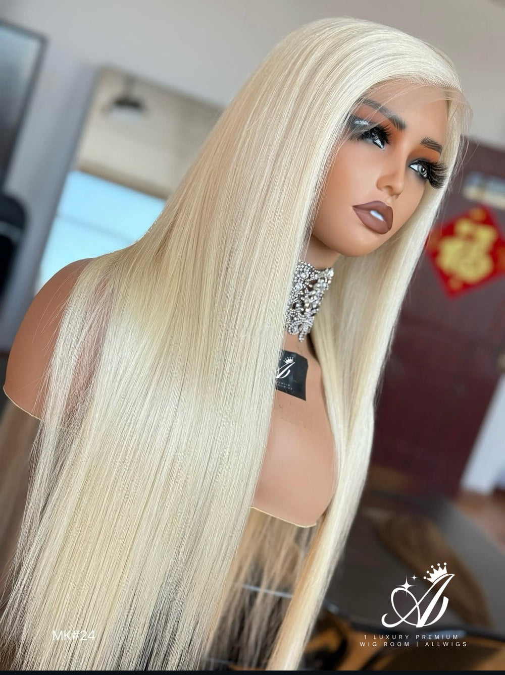 Frosted Champagne Platinum Balayage | HD Melt Lace | Premium 2.0 Wig New 613 Luxury Shiny Bone Straight European 613 Wig (VIP) - Showroom