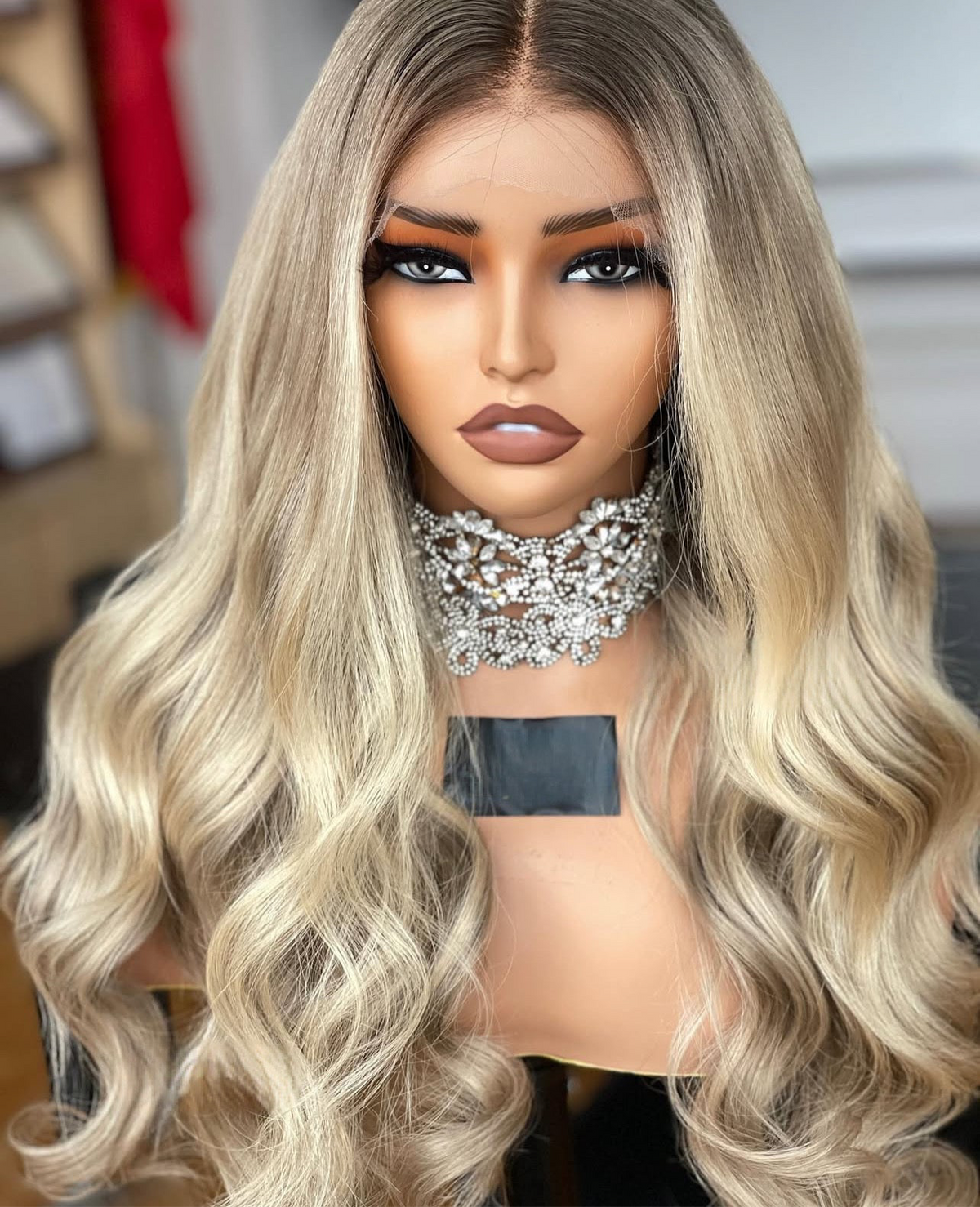 Frostline Crown – Ash Root Melted 613 Blend Balayage Wig 13x4