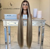 (VIP) Wig Dealer Champagne HD Premium Beige Luxury Balayage HD Lace Front Wig, Season Sale Hot Selling Summer Wig