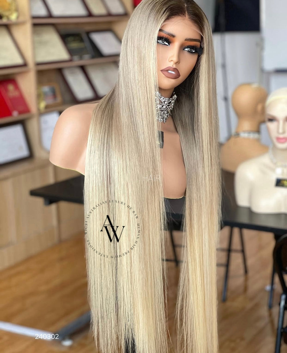 (VIP) Platinum Soft Dark to light Roots Luxury 613 Honey Blonde HD Lace Front Wig, Summer Season Sale (Vip) Hot Selling 100% human hair Single Donor hair