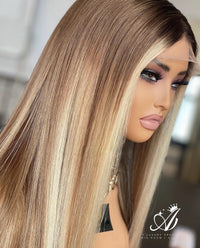 Luxurious Premium Blonde Balayage HD Lace Front Wig, , Summer Season Sale (Vip Sale) Hot Selling 100% human hair Single Donor hair - Popular