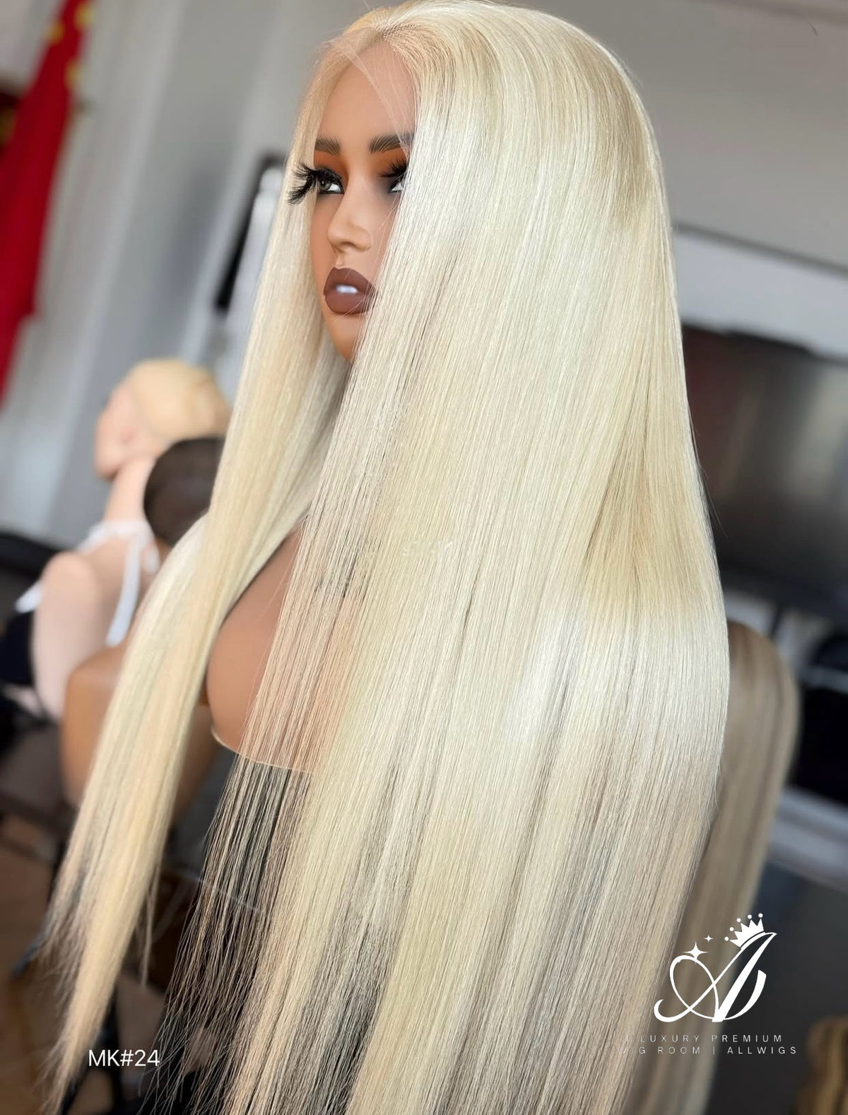 Frosted Champagne Platinum Balayage | HD Melt Lace | Premium 2.0 Wig New 613 Luxury Shiny Bone Straight European 613 Wig (VIP) - Showroom