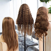 (VIP) Luxury Brown Highlight Straight Honey Transparent HD Honey, 100% Humair hair Lace Front Wig, Sale, Hot Selling Summer Wig