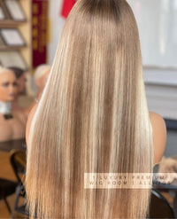 ULTRA VIP Plantinum 2.0 Luxurious Premium Blonde Balayage HD Lace Front Wig, Summer Season Sale Luxury Platinum 2.0 Ultra VIP | 13x5 HD Lace Russian/Jewish/Slavic Platinum 2.0 Ultra VIP WigRoom ™️ Sale ends