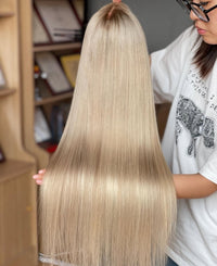 (VIP) Miami Ray Balayage Ash Blonde HD Lace Front Wig 5.0 Knot Luxury Dark Light Blonde Blends 613, Hot Selling season sale