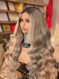 New Arrival Platinum 2.0 Balayage Honey Warm Ash Grey Blonde Russian/Slavic 5.0 Knot HD Lace Frontal Wig | 1 Premium Global Luxury Wig Room Luxury Raw Human Hair | AllWigs.Store™️