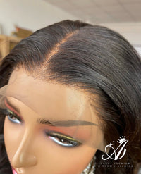 Arabelle ‘Just Perfect’ Body Wave Jet Black HD Lace Front Black Colour HD Premium Transparent 13.5 Luxury Summer Unit (VIP) Season Sale, Hot Selling, 5.0 100% Human Hair Russian Single-donor Wig