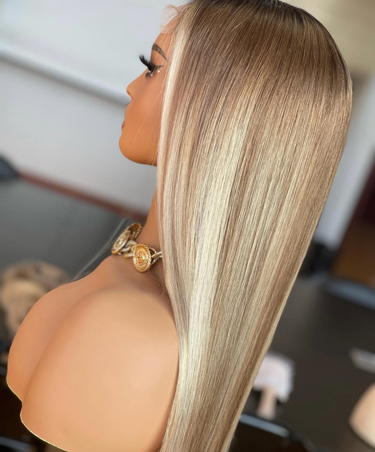 Luxurious Premium Blonde Balayage HD Lace Front Wig, , Summer Season Sale (Vip Sale) Hot Selling 100% human hair Single Donor hair - Popular