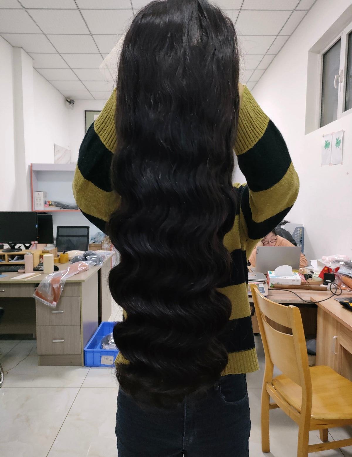 Arabelle ‘Just Perfect’ Body Wave Jet Black HD Lace Front Black Colour HD Premium Transparent 13.5 Luxury Summer Unit (VIP) Season Sale, Hot Selling, 5.0 100% Human Hair Russian Single-donor Wig