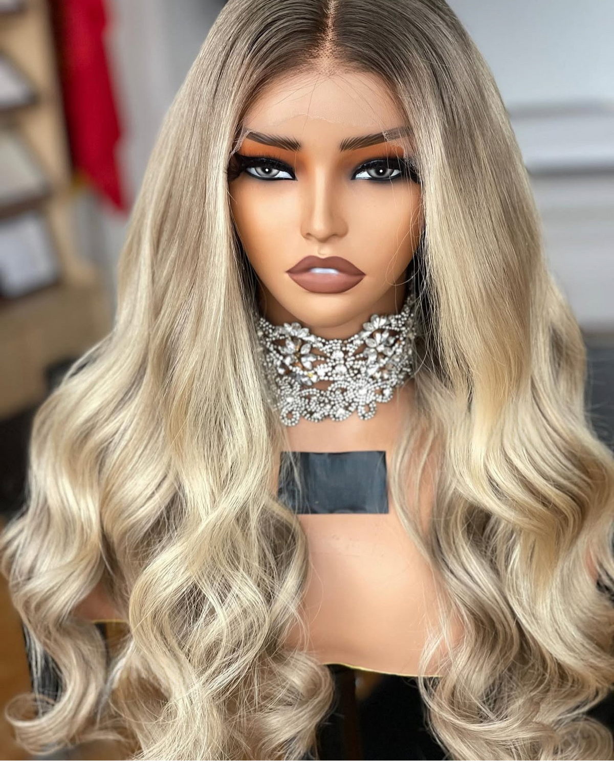 Frostline Crown – Ash Root Melted 613 Blend Balayage Wig 13x4