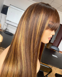 Sunbeam Crown – Warm Highlight Brown Balayage Unit 13x4 Wig