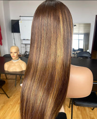 Sunbeam Crown – Warm Highlight Brown Balayage Unit 13x4 Wig