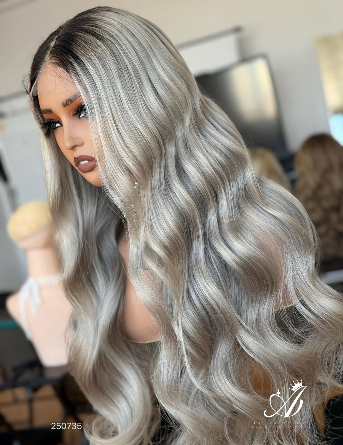 Platinum Grey Luxury blonde Soft Ash Blonde Melt Balayage | HD Lace Premium 2.0 | Luxury Russian Hair