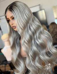 Platinum Grey Luxury blonde Soft Ash Blonde Melt Balayage | HD Lace Premium 2.0 | Luxury Russian Hair