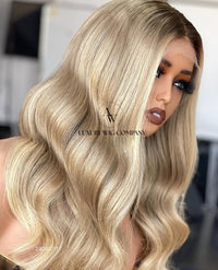 (VIP) Sweet-Honey Amber Premium 5.0 Knot Balayage Raw Virgin Hair Glueless Lace front luxury 13x5 , Summer Season Sale (Vip Sale) Hot Selling 100% human hair Single Donor hair