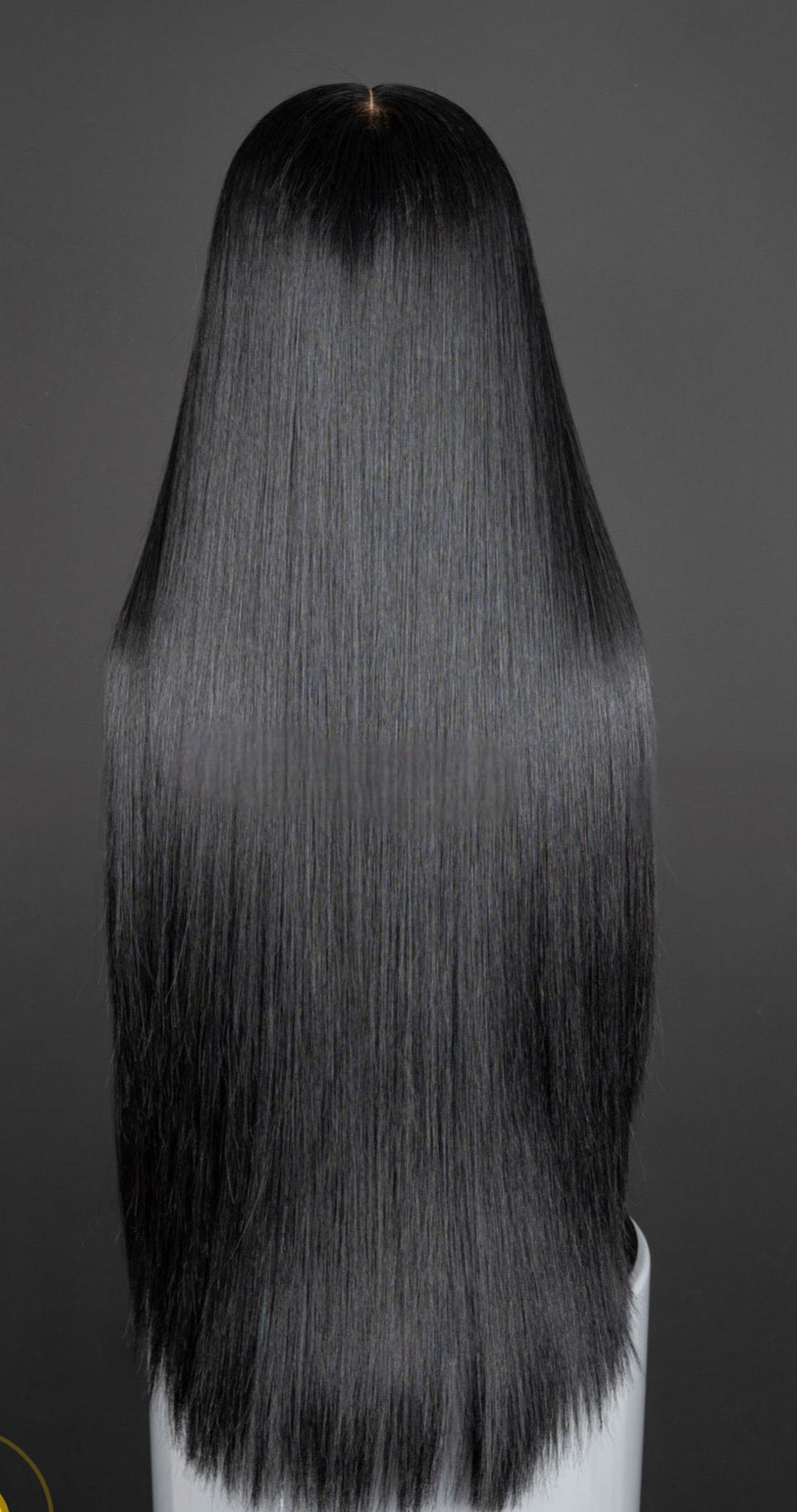Noir Luxury Shiny Jet Black Long Bang Natural Lace Wig – 13x4 Jet Black HD Lace Wig