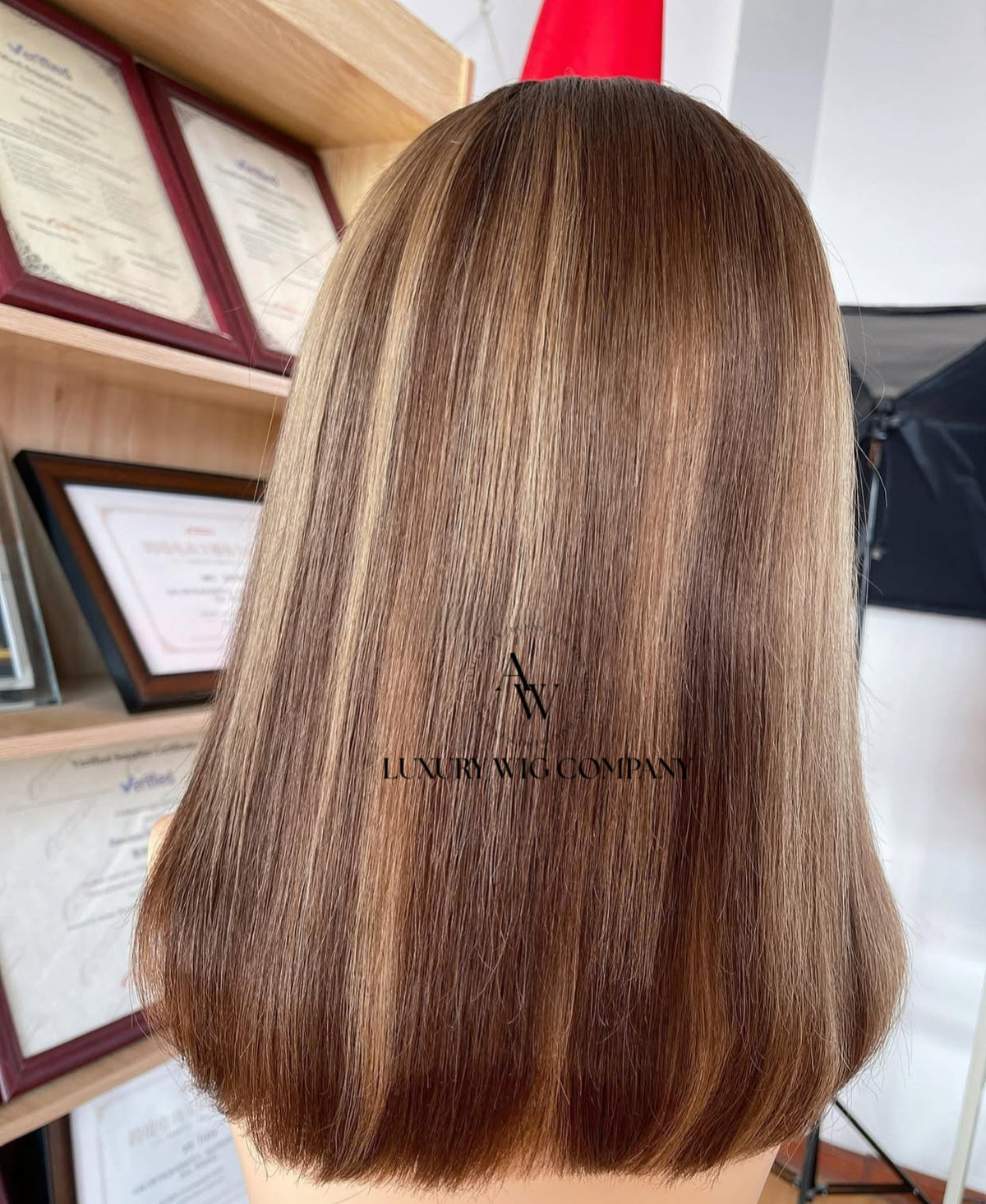 (VIP) Brown Natural Medical HD Lace Front Wig Grade Mini Topper Wig 5.0 Knot Silk Base