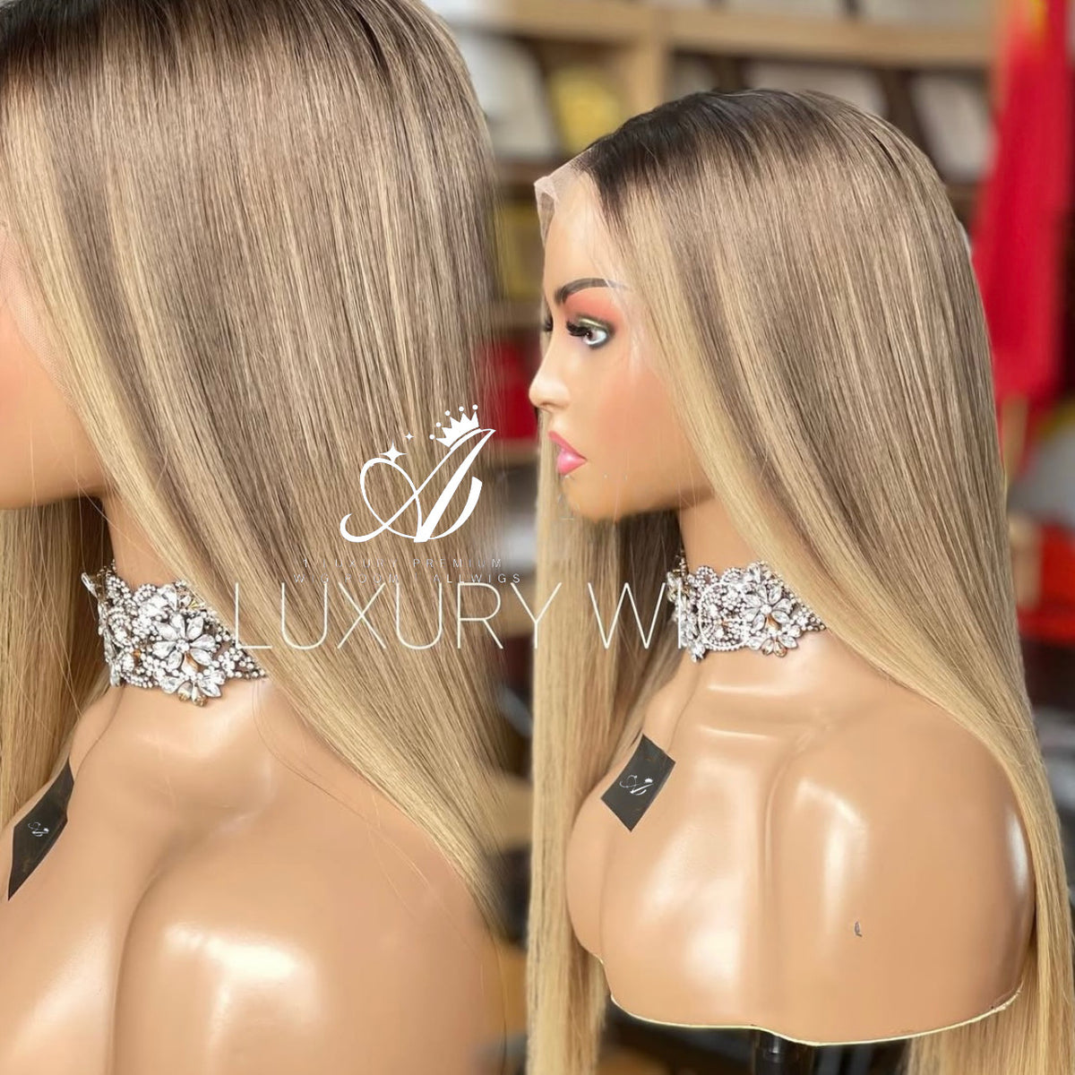 Luxurious Premium Blonde Balayage HD Lace Front Wig, , Summer Season Sale (Vip Sale) Hot Selling 100% human hair Single Donor hair - Popular