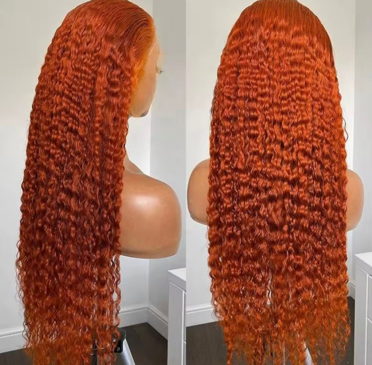 (VIP) Deep Ocean Orange Deep Wave Transparent Lace Premium HD Lace Front luxury Wig, Summer Season Sale (Vip Sale) Hot Selling 100% human hair Single Donor hair