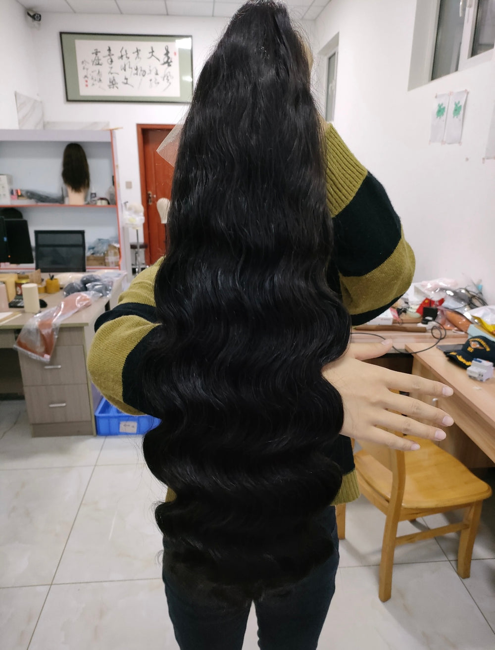 (VIP) Vanessa Vacay Queen Body Wave 40* Unit HD Premium 360, Glueless Lace Front, Single Donor,  Shiny Natural Color, Jet Black Wig  Season sale, Hot Selling Summer Wig