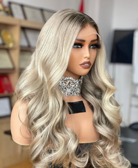Frostline Crown – Ash Root Melted 613 Blend Balayage Wig 13x4