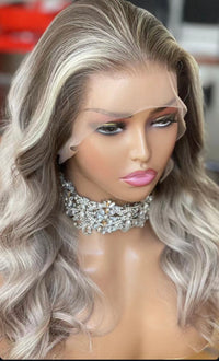 Frostline Crown – Ash Root Melted 613 Blend Luxury HD Lace Hand-made Custom Wig