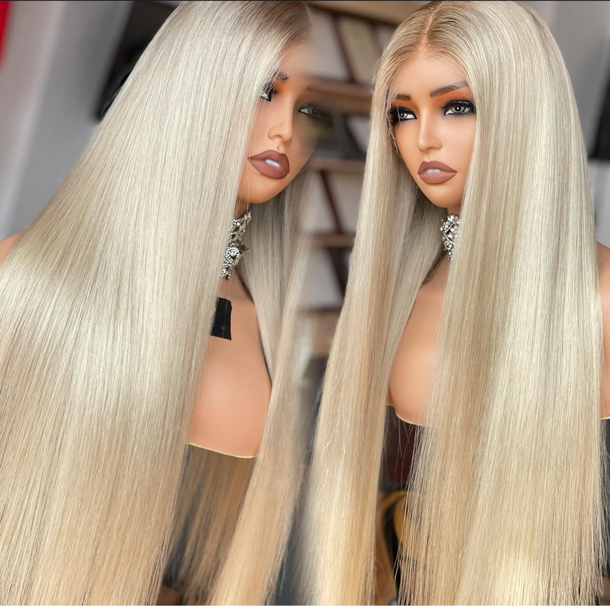 Icy Silk – HD Lace Straight Platinum Blonde Custom Wig