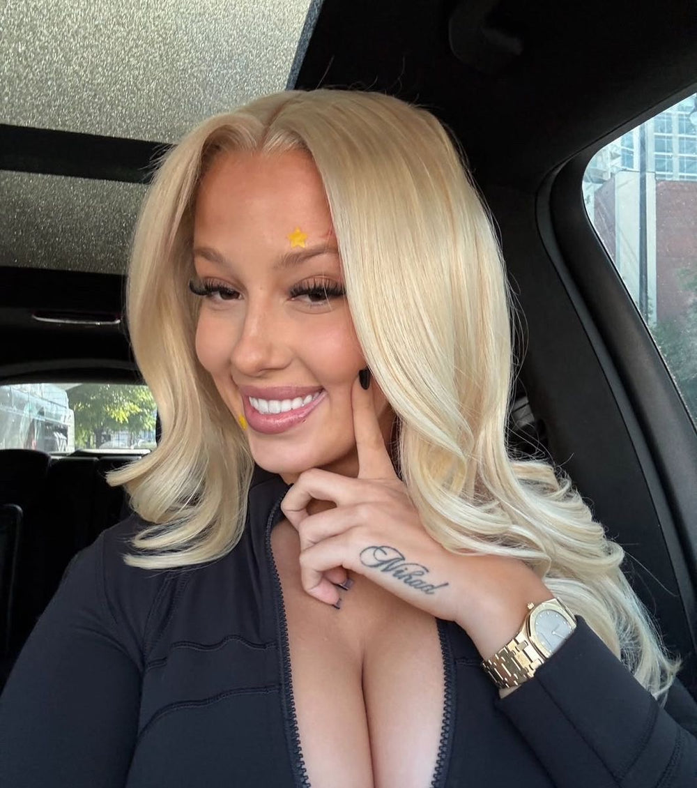 (VIP) Icy Silk – HD Lace Straight Platinum Light Blonde 5.0 knot soft blend-less balayage Custom Lace Front Wig(VIP) Summer Season Sale luxury Wigs Silk Base Wig