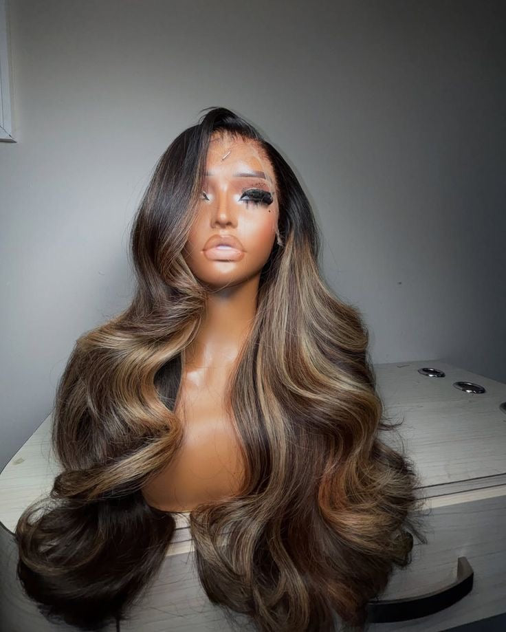 Brown Balayage Platinum 2.0 Lace Frontal 100% Human-hair Premium Luxury Wig Ultra (VIP) | Honey Glaze Wig Allwigs.Store ™️ – Premium Luxury Balayage Wig Collection (VIP Sale) 5D Lace Front Wig Wig, Season sale, Hot Selling Summer sale, 5.0 Knot